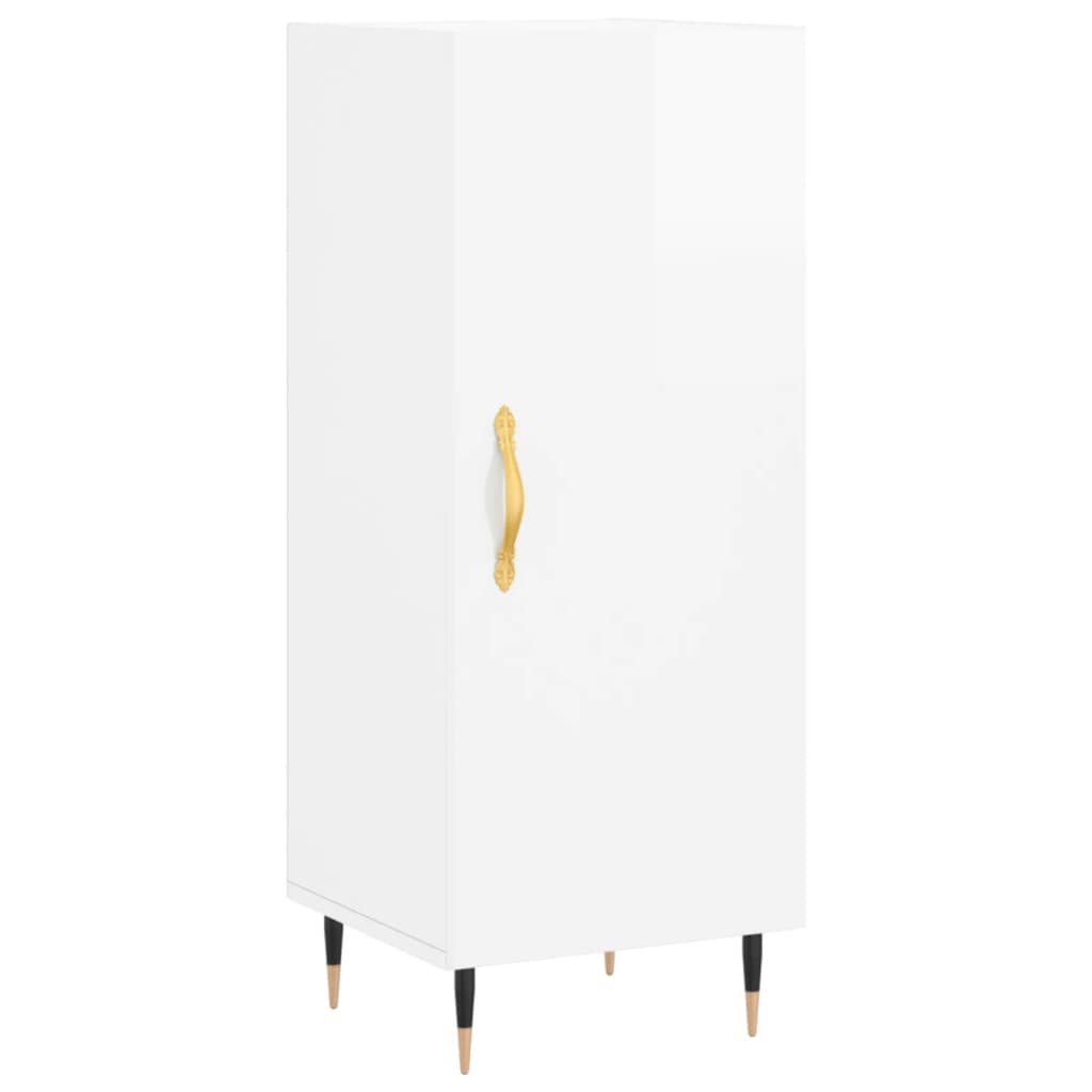 Sideboard High Gloss White 34.5x34x90 cm Engineered Wood