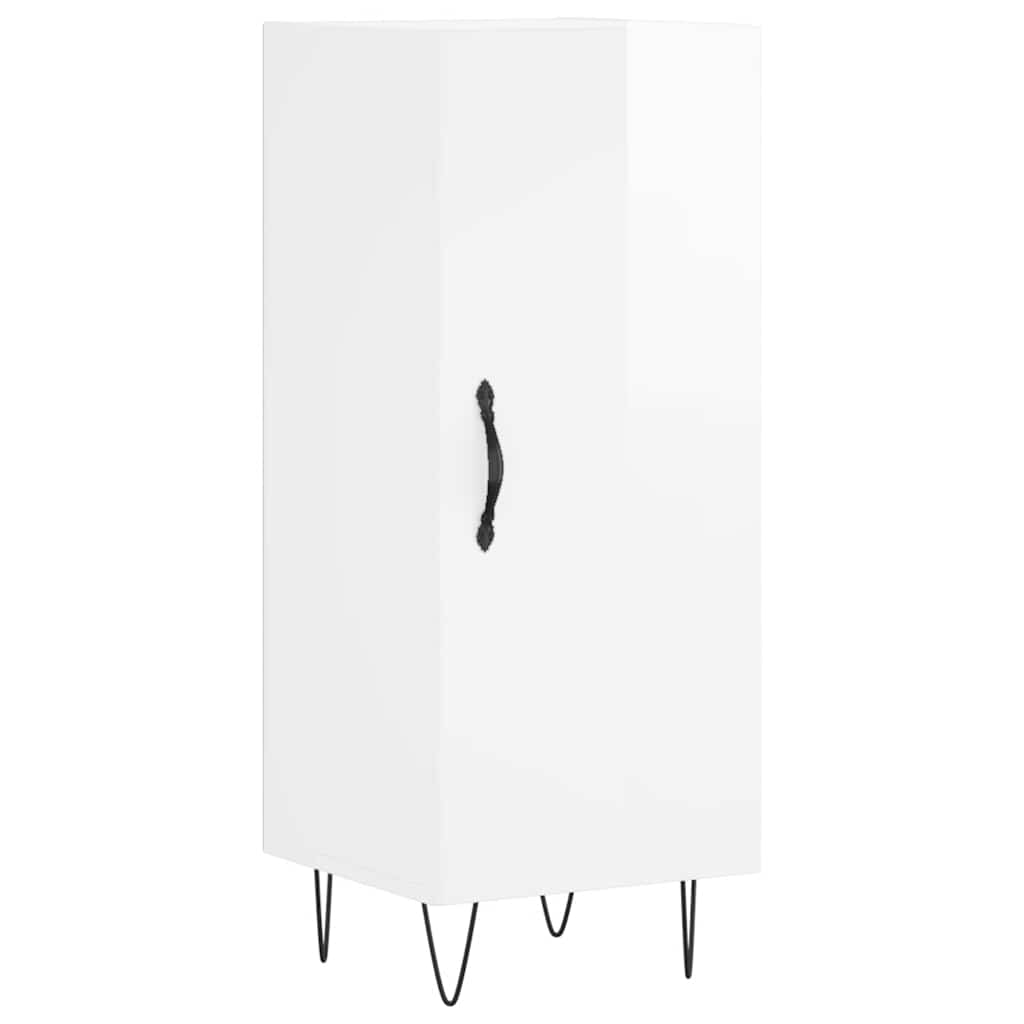 Sideboard High Gloss White 34.5x34x90 cm Engineered Wood