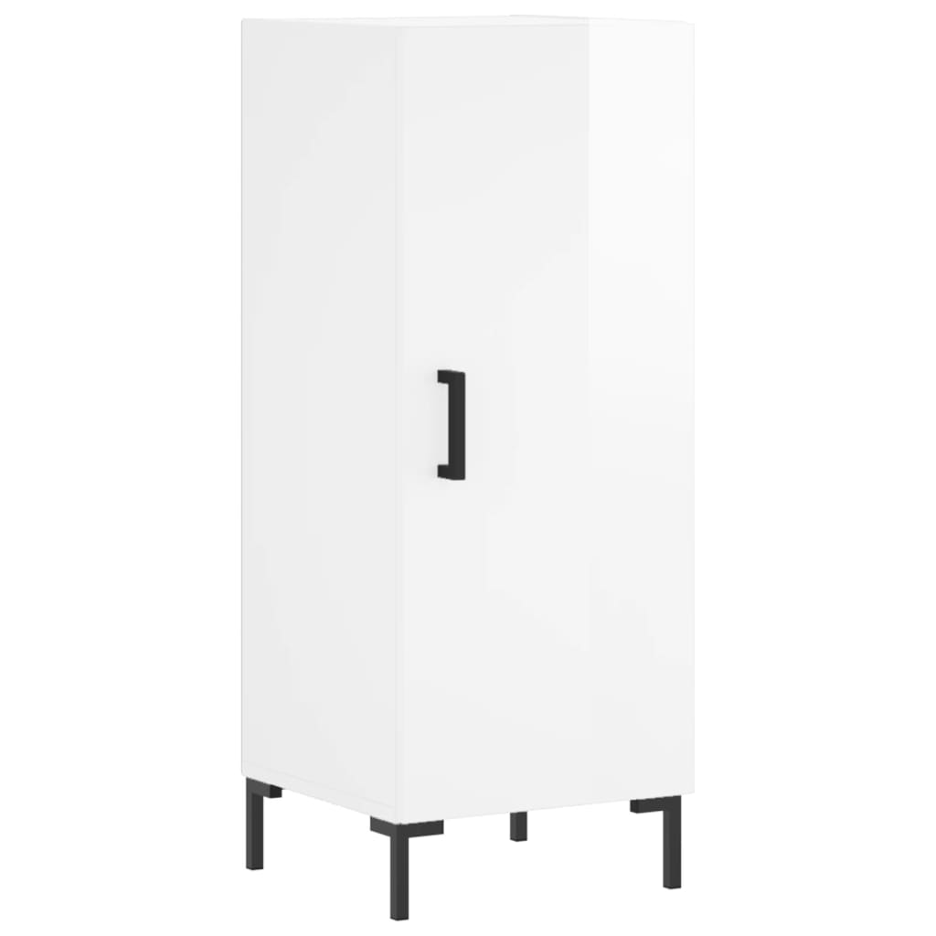 Sideboard High Gloss White 34.5x34x90 cm Engineered Wood