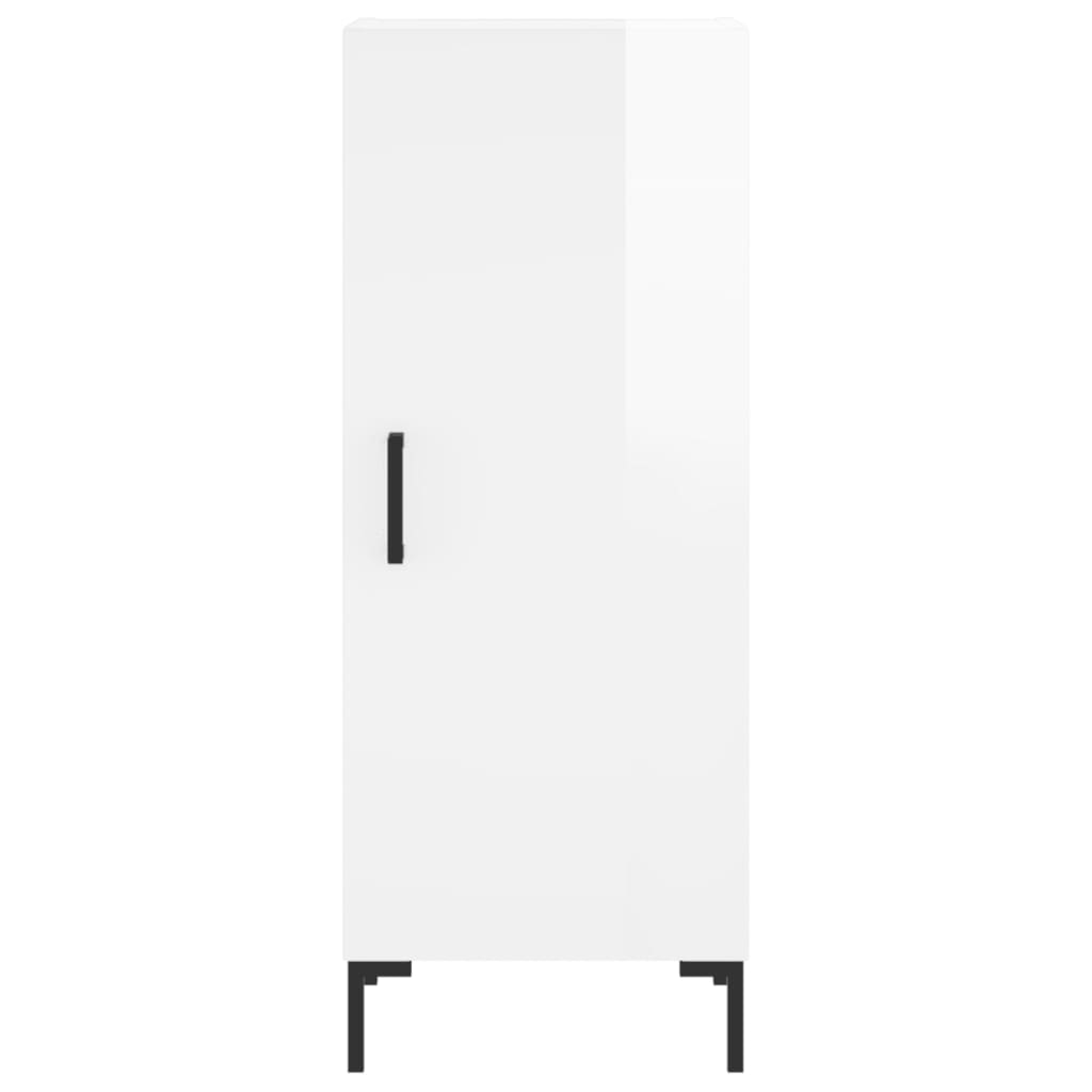 Sideboard High Gloss White 34.5x34x90 cm Engineered Wood