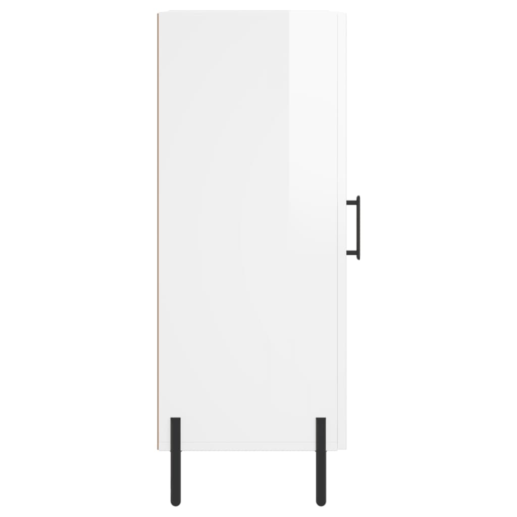 Sideboard High Gloss White 34,5x34x90 cm Engineered Wood