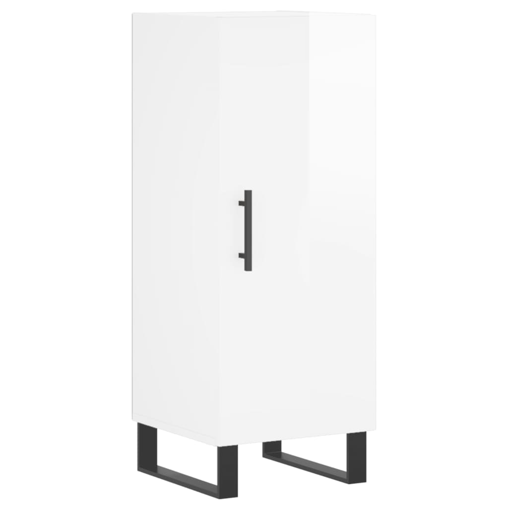 Sideboard High Gloss White 34.5x34x90 cm Engineered Wood