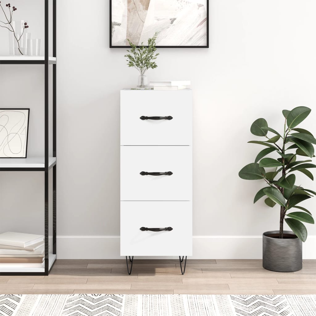 Sideboard White 34,5x34x90 cm Engineered Wood