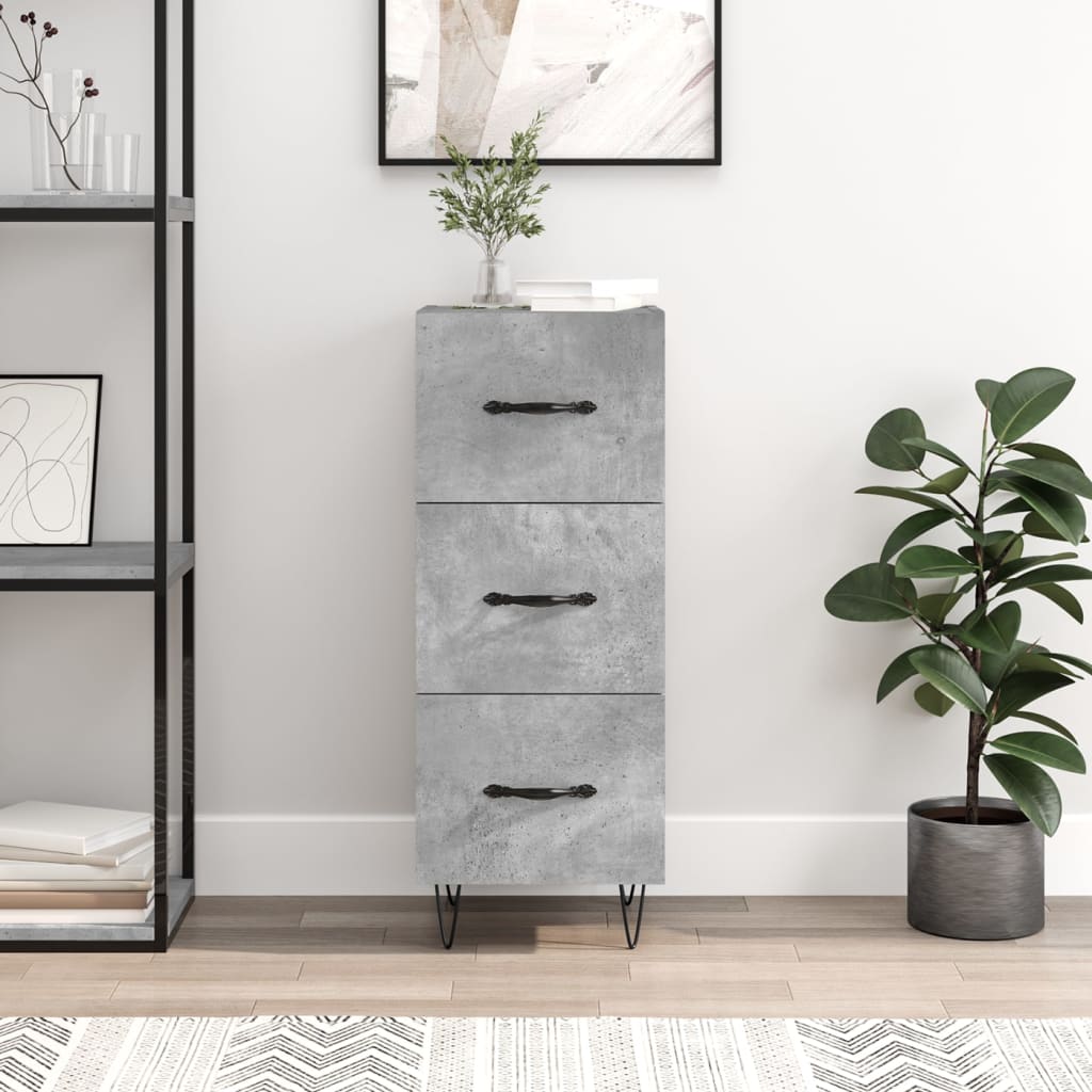 Sideboard Concrete Grey 34,5x34x90 cm Engineered Wood
