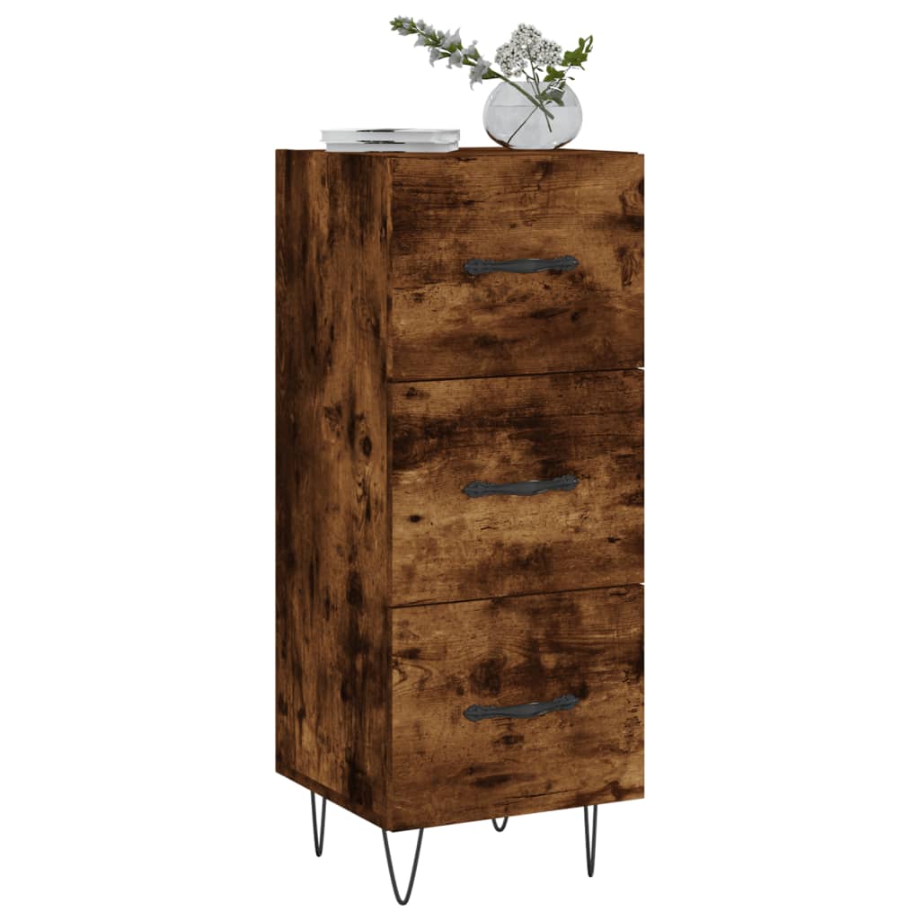 Sideboard Smoked Oak 34,5x34x90 cm Engineered Wood