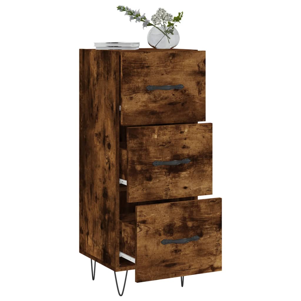 Sideboard Smoked Oak 34,5x34x90 cm Engineered Wood