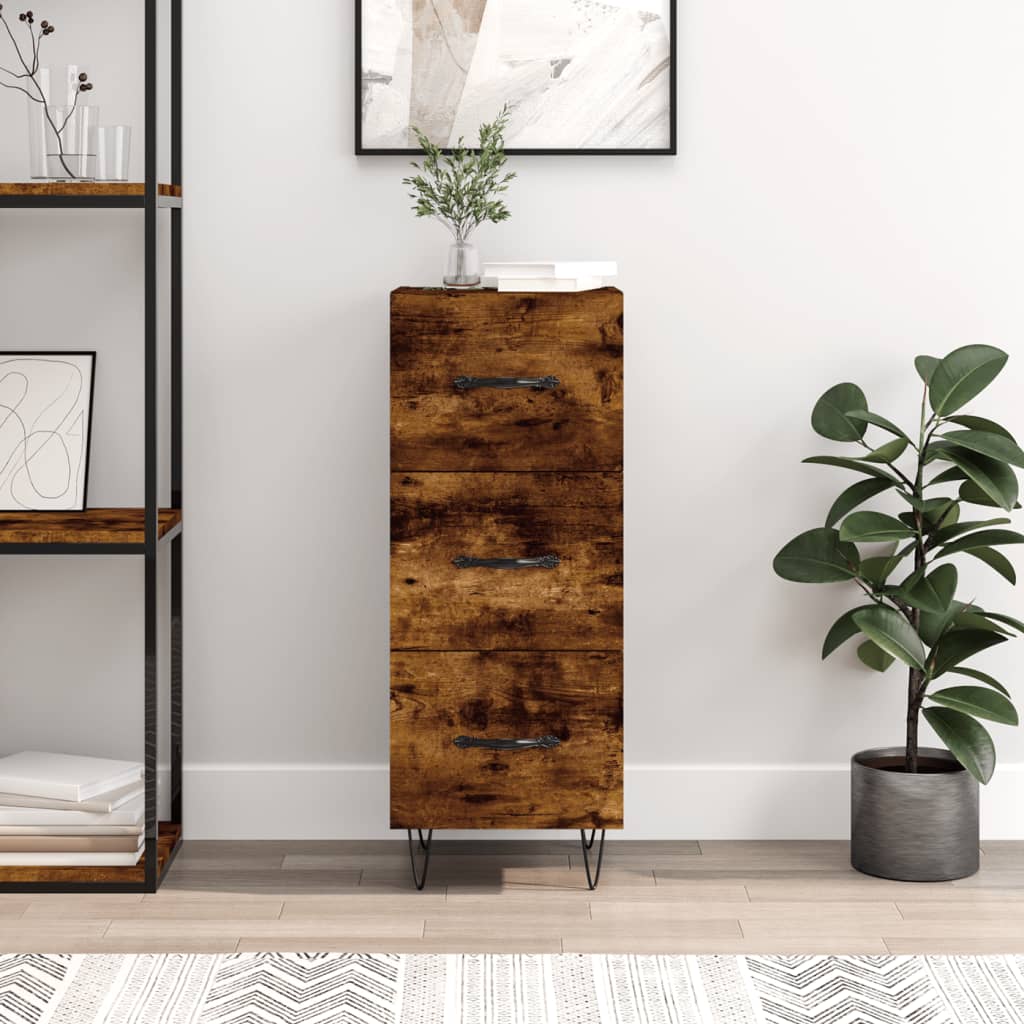 Sideboard Smoked Oak 34,5x34x90 cm Engineered Wood