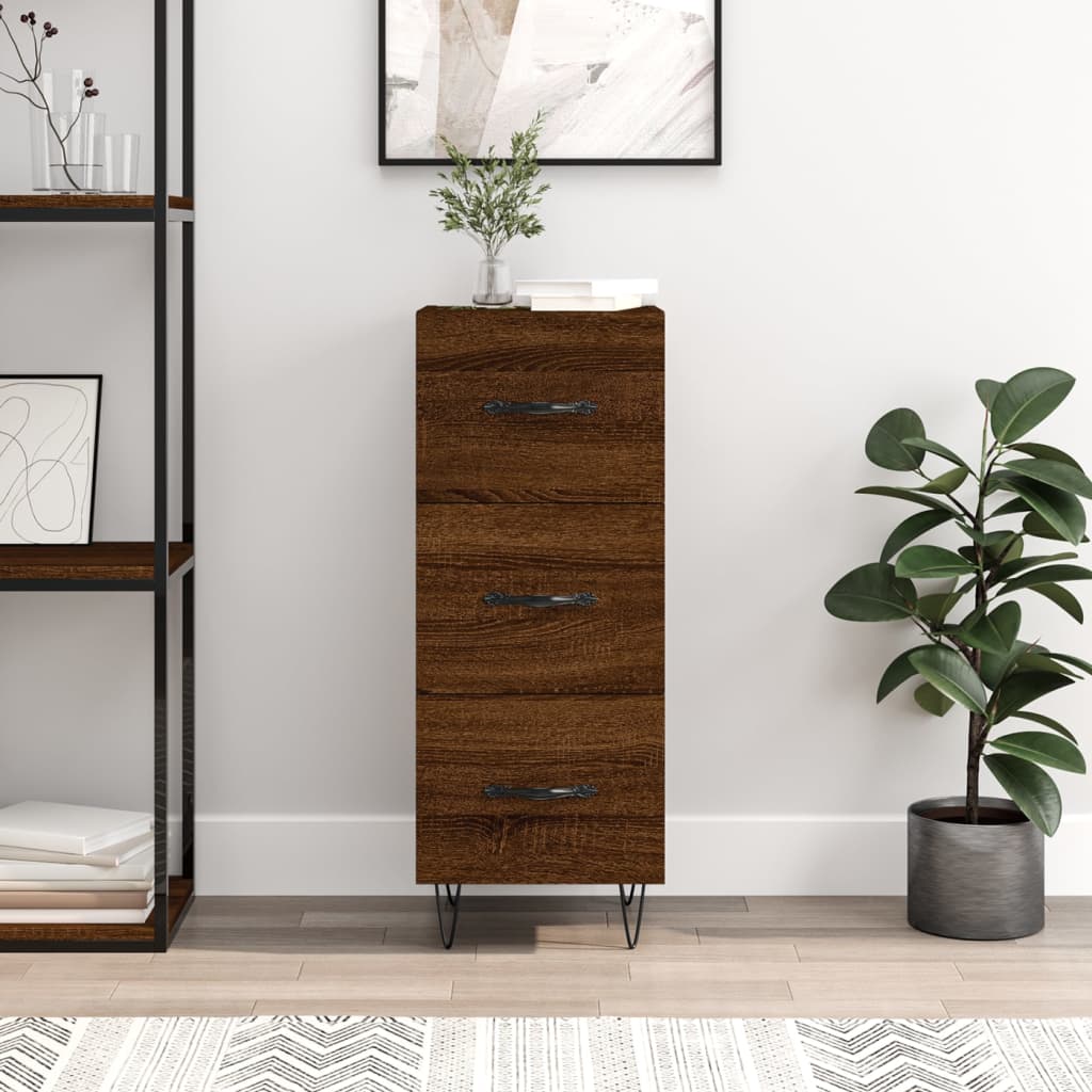 Sideboard Brown Oak 34,5x34x90 cm Engineered Wood