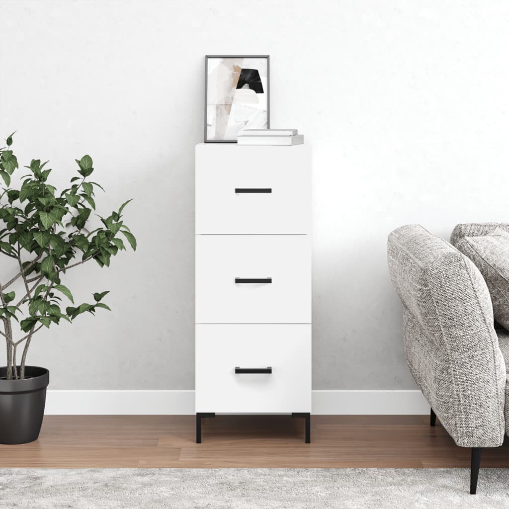 Sideboard White 34,5x34x90 cm Engineered Wood
