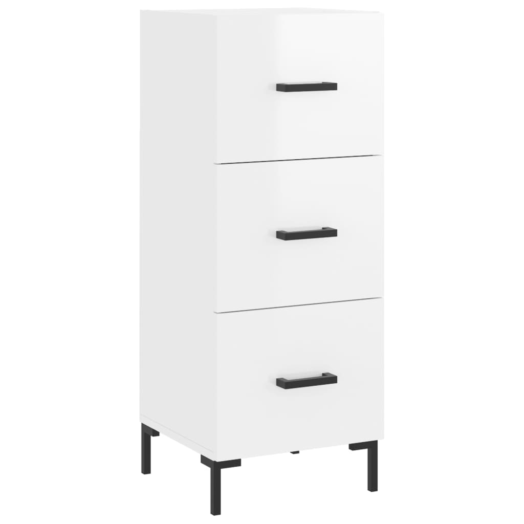 Sideboard High Gloss White 34,5x34x90 cm Engineered Wood