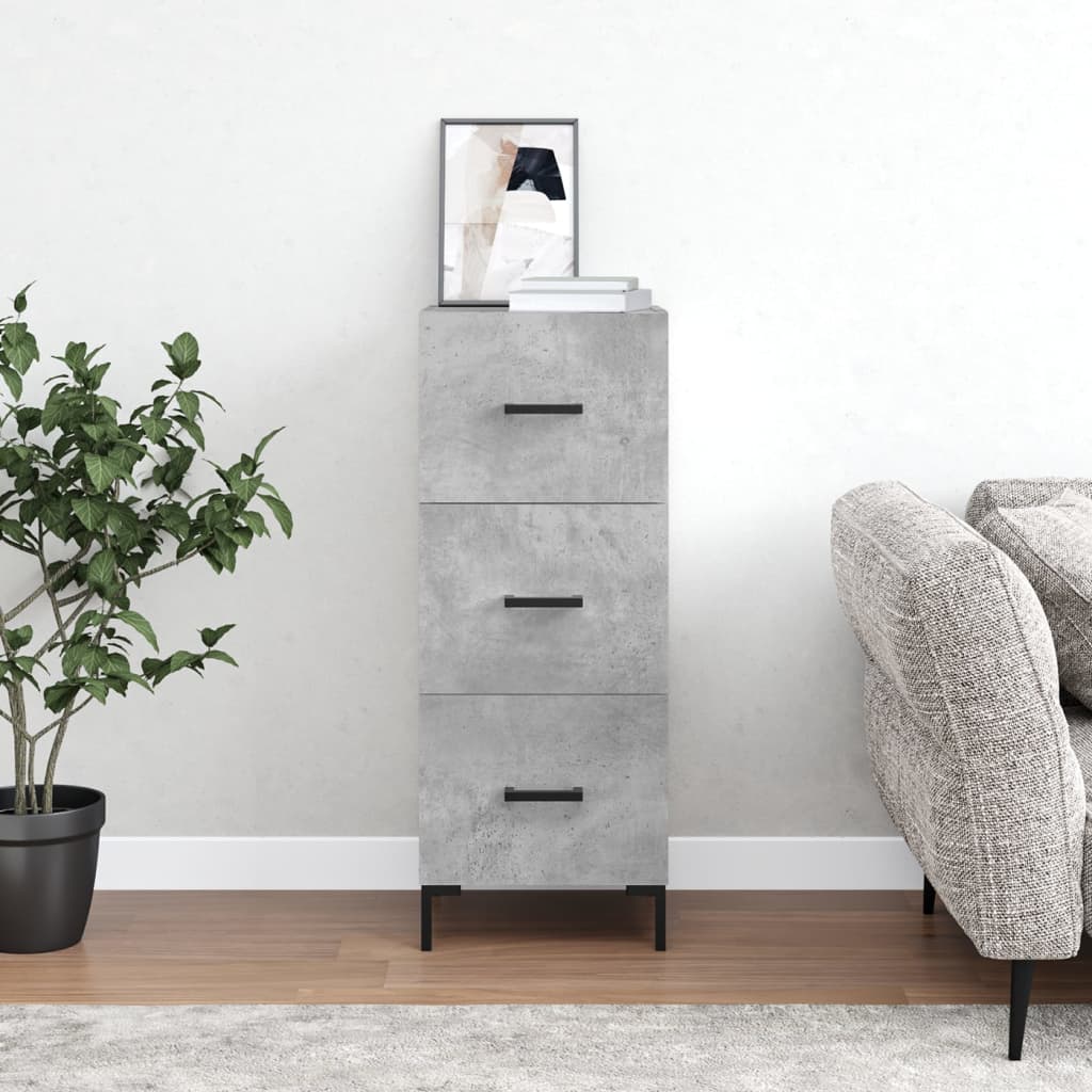Sideboard Concrete Grey 34,5x34x90 cm Engineered Wood