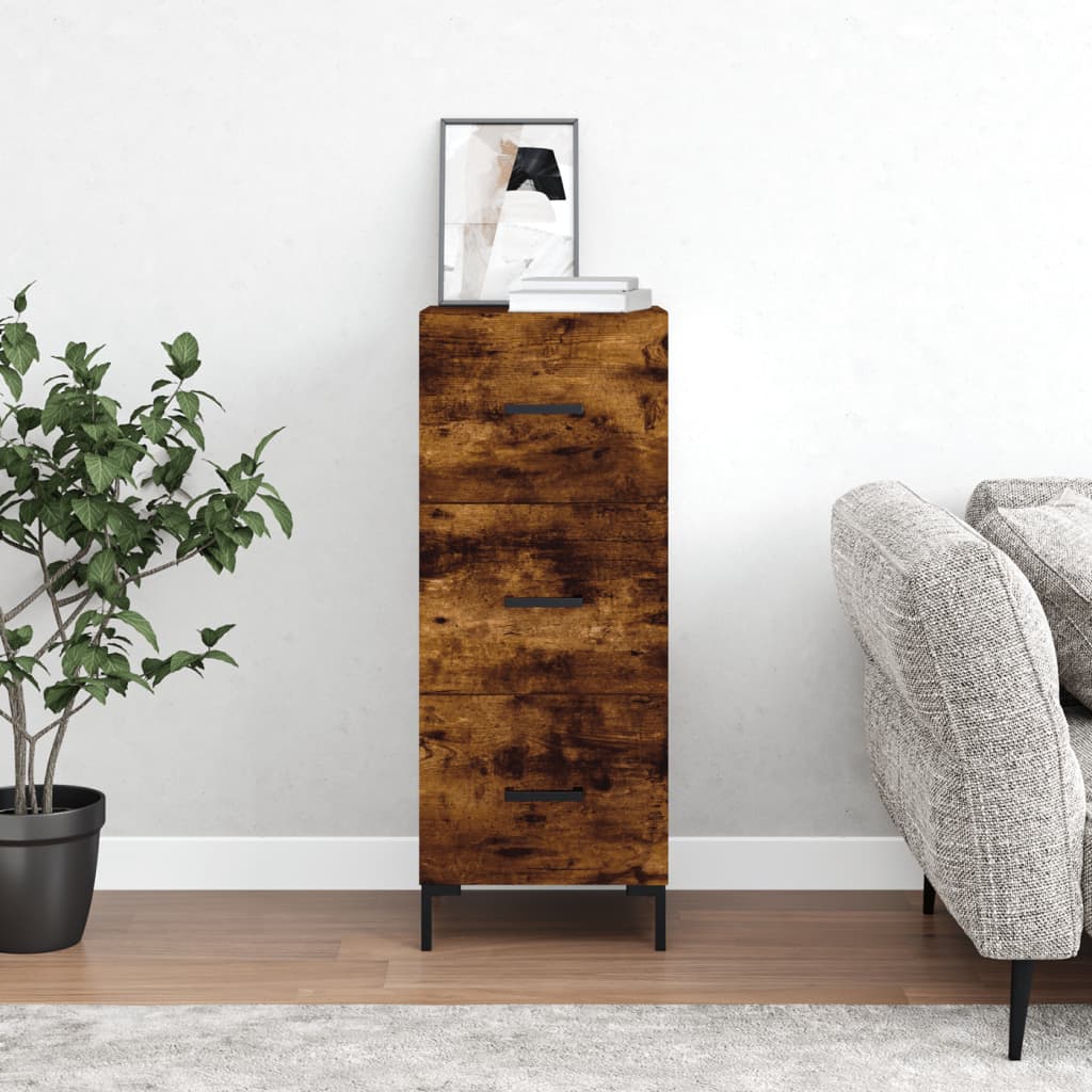 Sideboard Smoked Oak 34,5x34x90 cm Engineered Wood