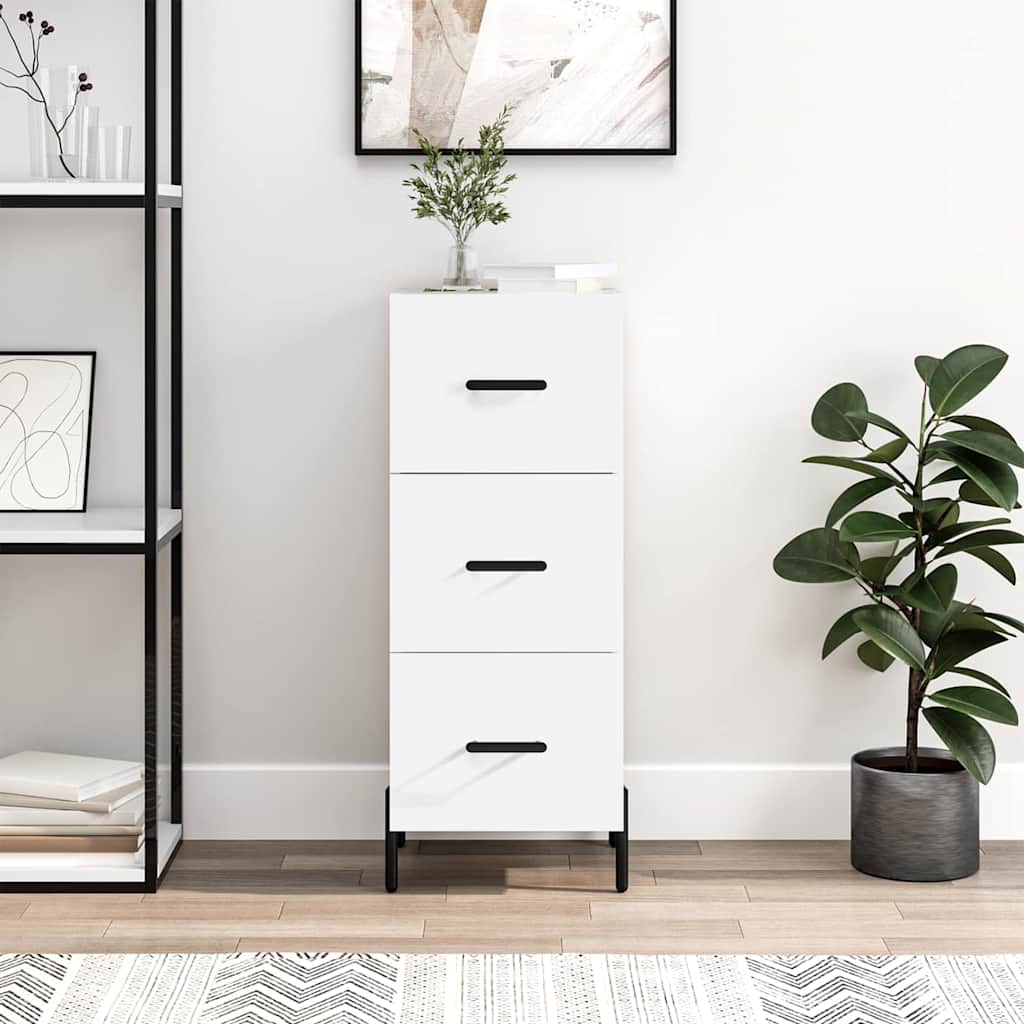 Sideboard White 34,5x34x90 cm Engineered Wood