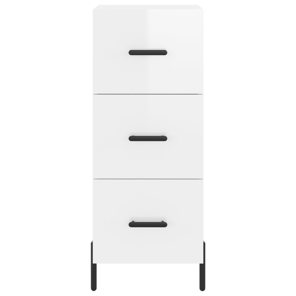 Sideboard High Gloss White 34,5x34x90 cm Engineered Wood