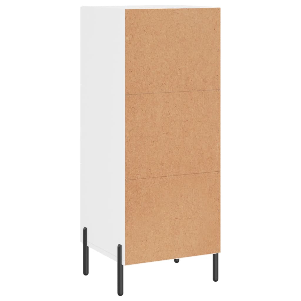 Sideboard High Gloss White 34,5x34x90 cm Engineered Wood