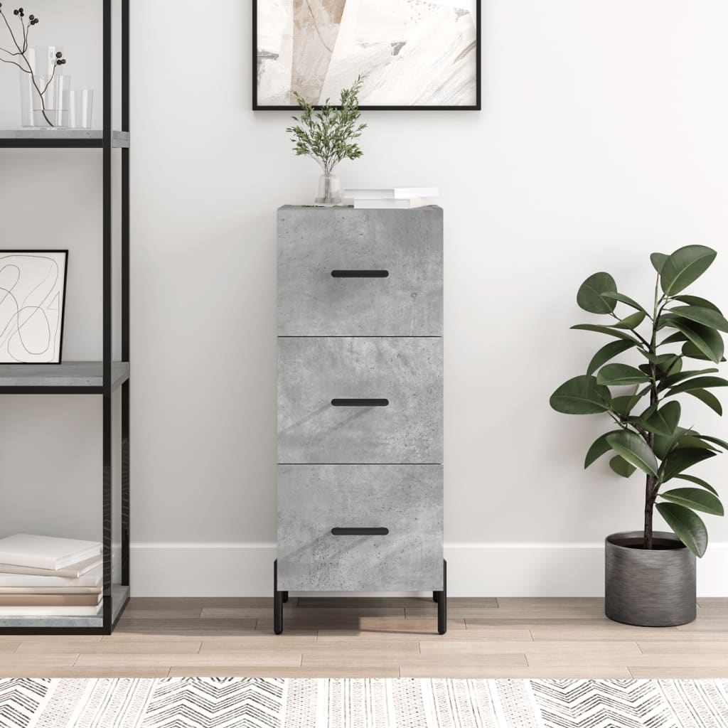 Sideboard Concrete Grey 34,5x34x90 cm Engineered Wood