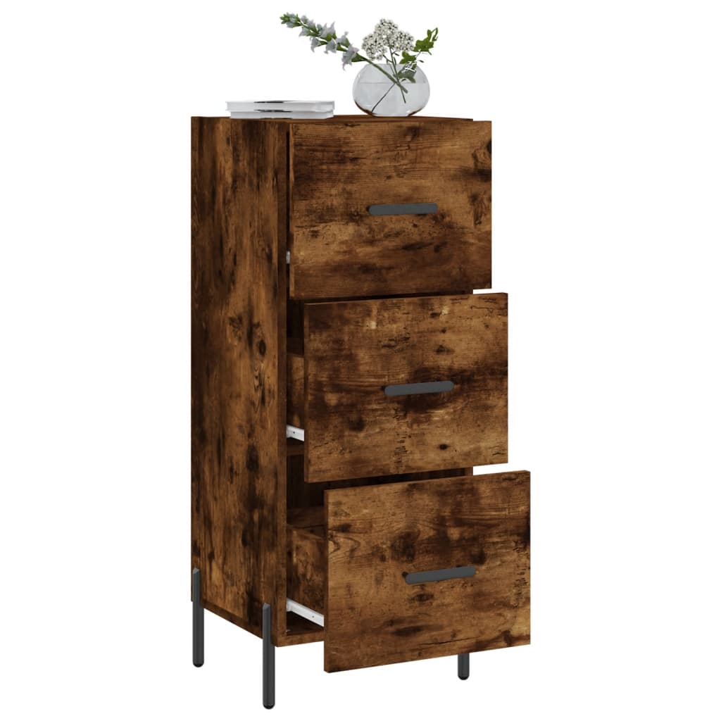 Sideboard Smoked Oak 34,5x34x90 cm Engineered Wood