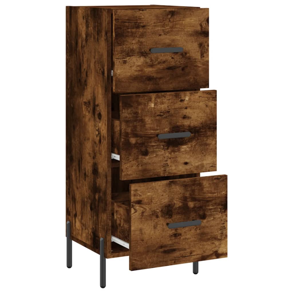 Sideboard Smoked Oak 34,5x34x90 cm Engineered Wood