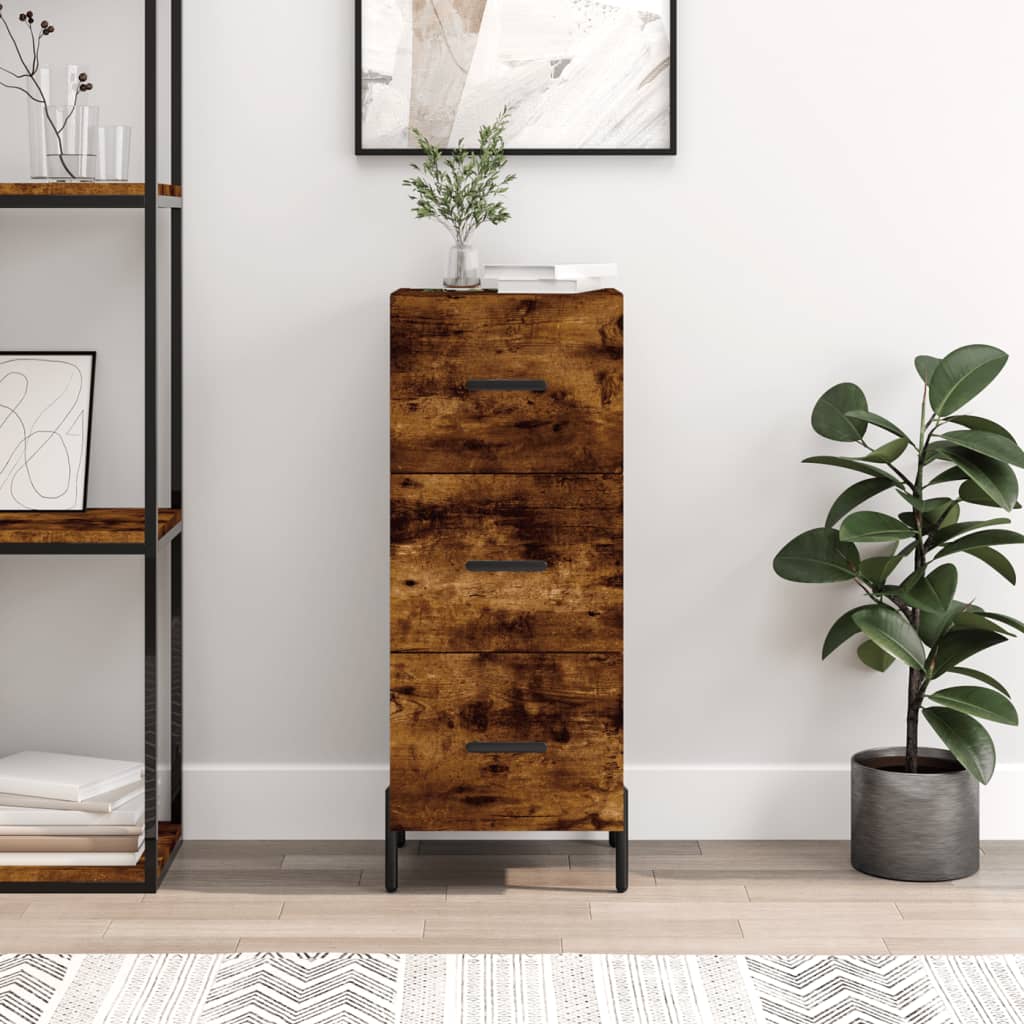 Sideboard Smoked Oak 34,5x34x90 cm Engineered Wood