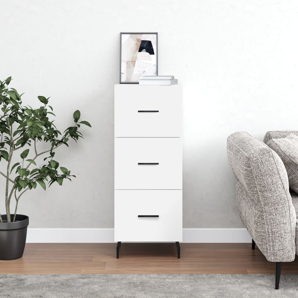 Sideboard White 34,5x34x90 cm Engineered Wood