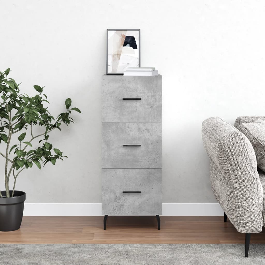 Sideboard Concrete Grey 34,5x34x90 cm Engineered Wood