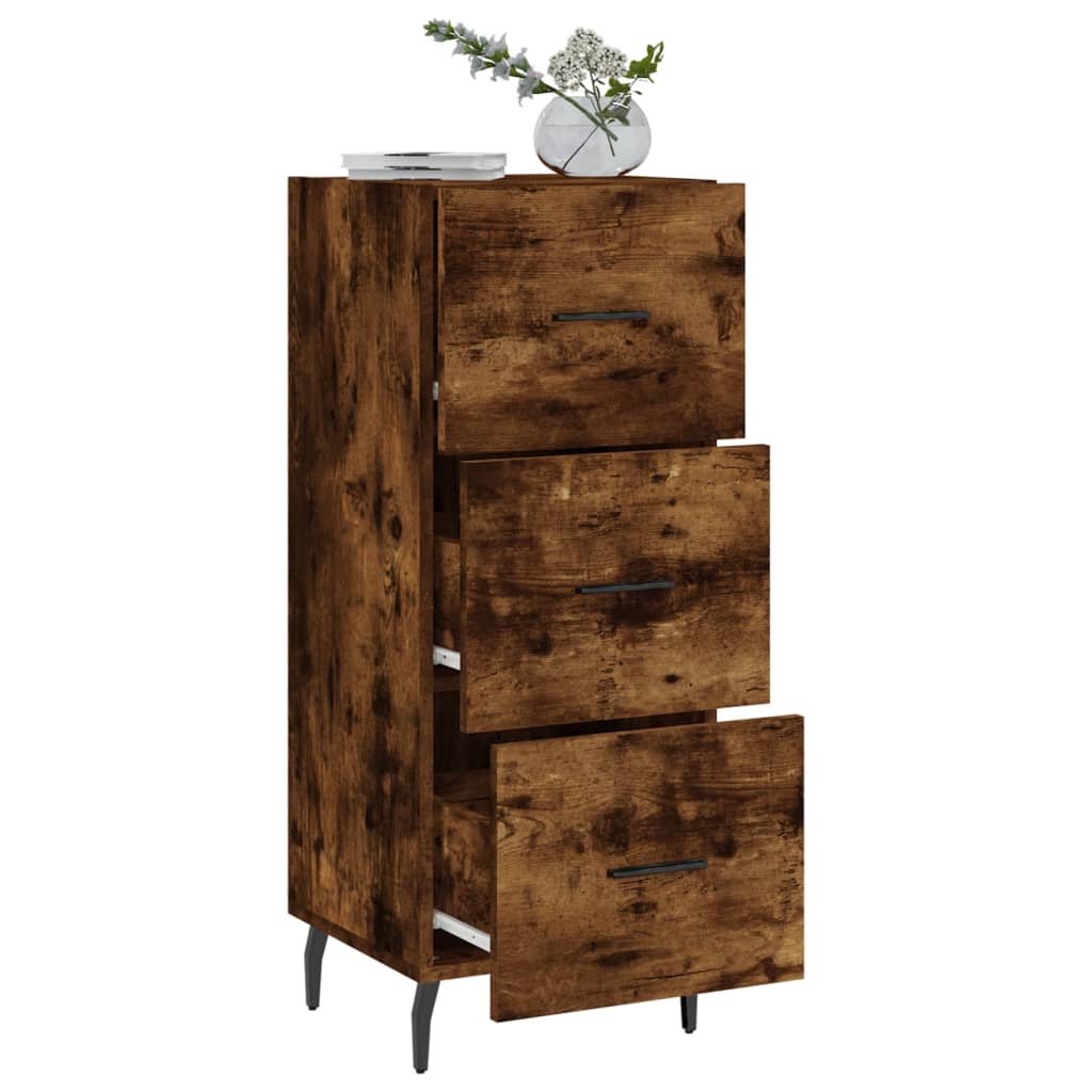 Sideboard Smoked Oak 34,5x34x90 cm Engineered Wood