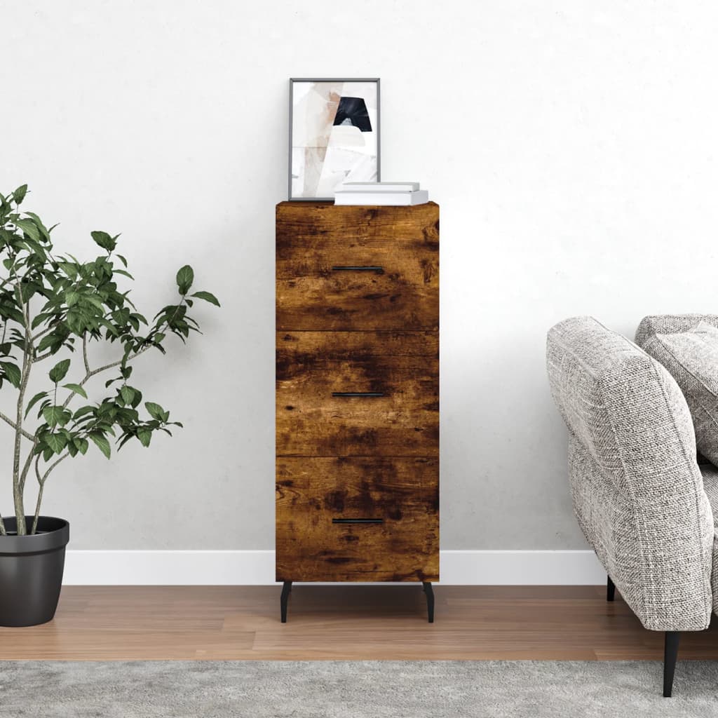 Sideboard Smoked Oak 34,5x34x90 cm Engineered Wood
