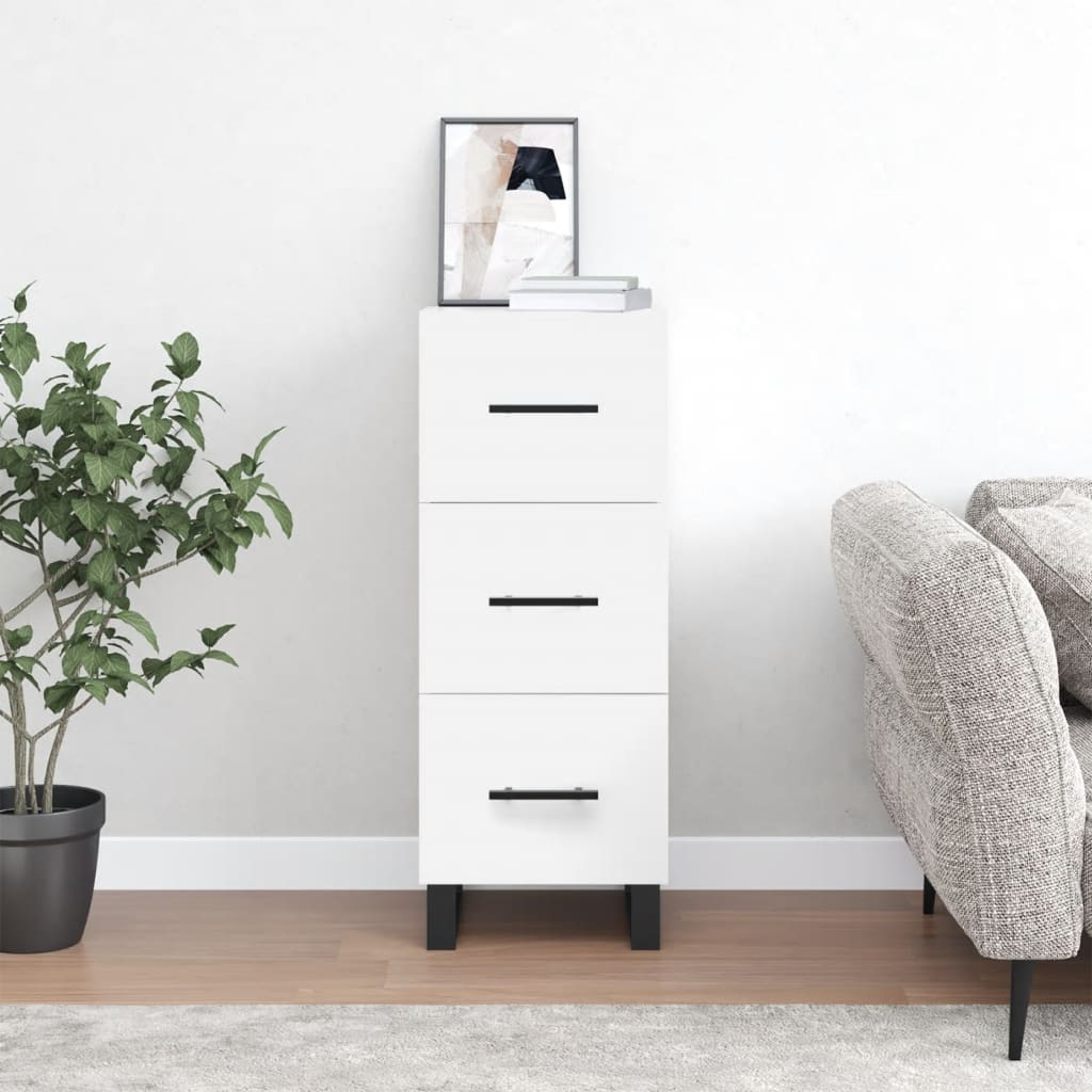 Sideboard White 34.5x34x90 cm Engineered Wood