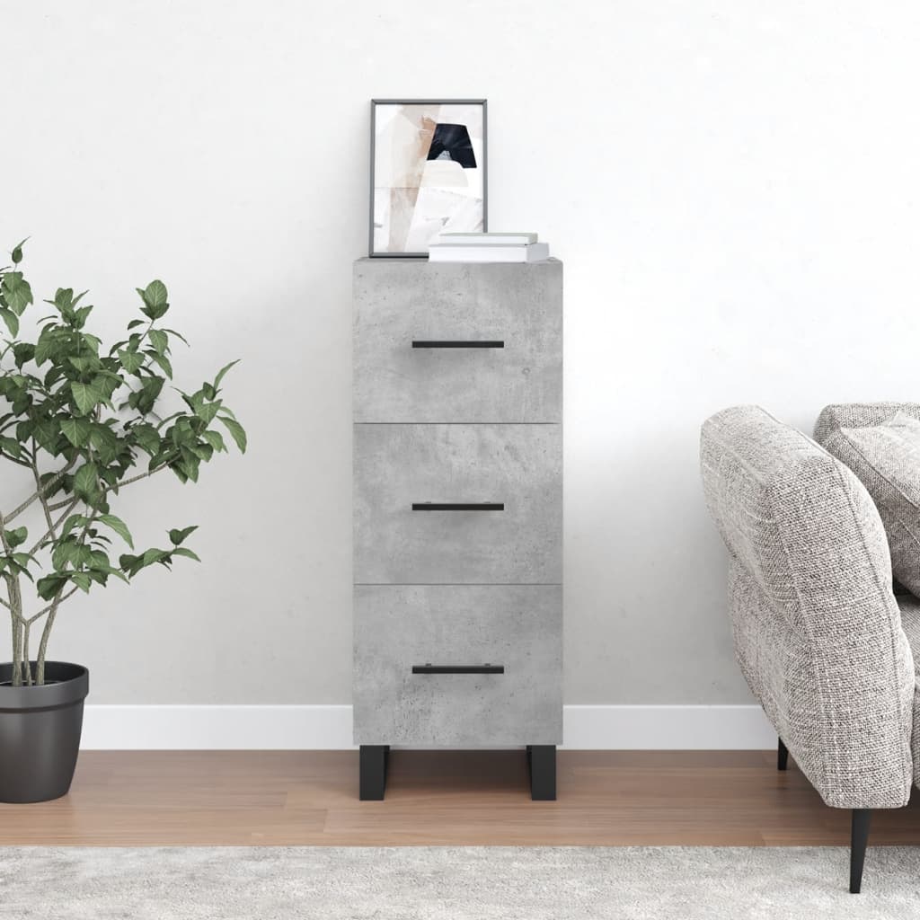 vidaXL Sideboard Concrete Grey 34.5x34x90 cm Engineered Wood