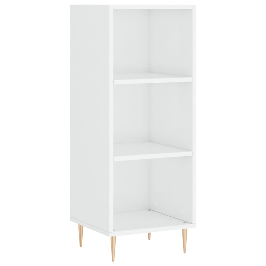 Sideboard High Gloss White 34.5x32.5x90 cm Engineered Wood