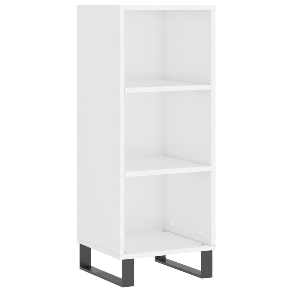 Sideboard High Gloss White 34.5x32.5x90 cm Engineered Wood