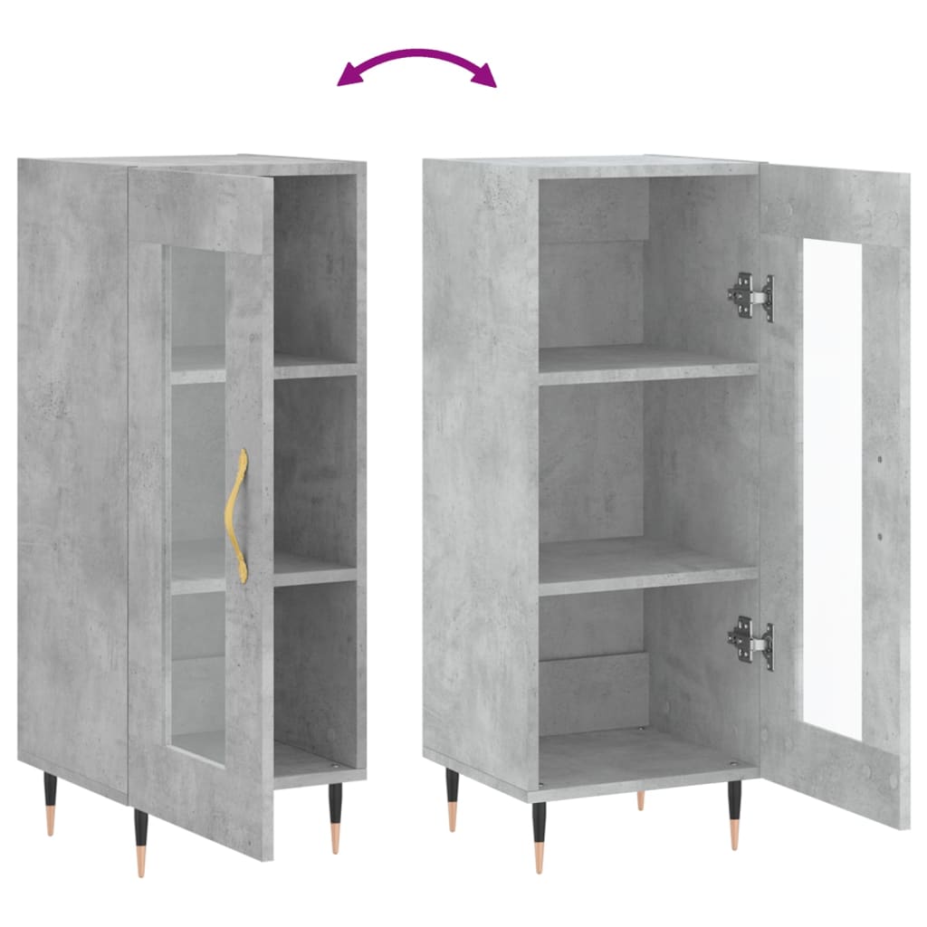 Sideboard Concrete Grey 34.5x34x90 cm Engineered Wood