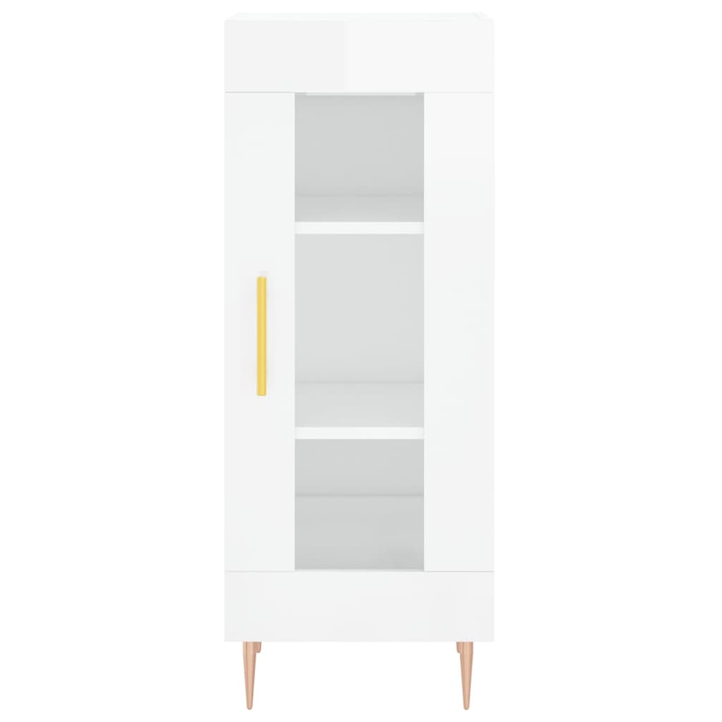Sideboard High Gloss White 34.5x34x90 cm Engineered Wood
