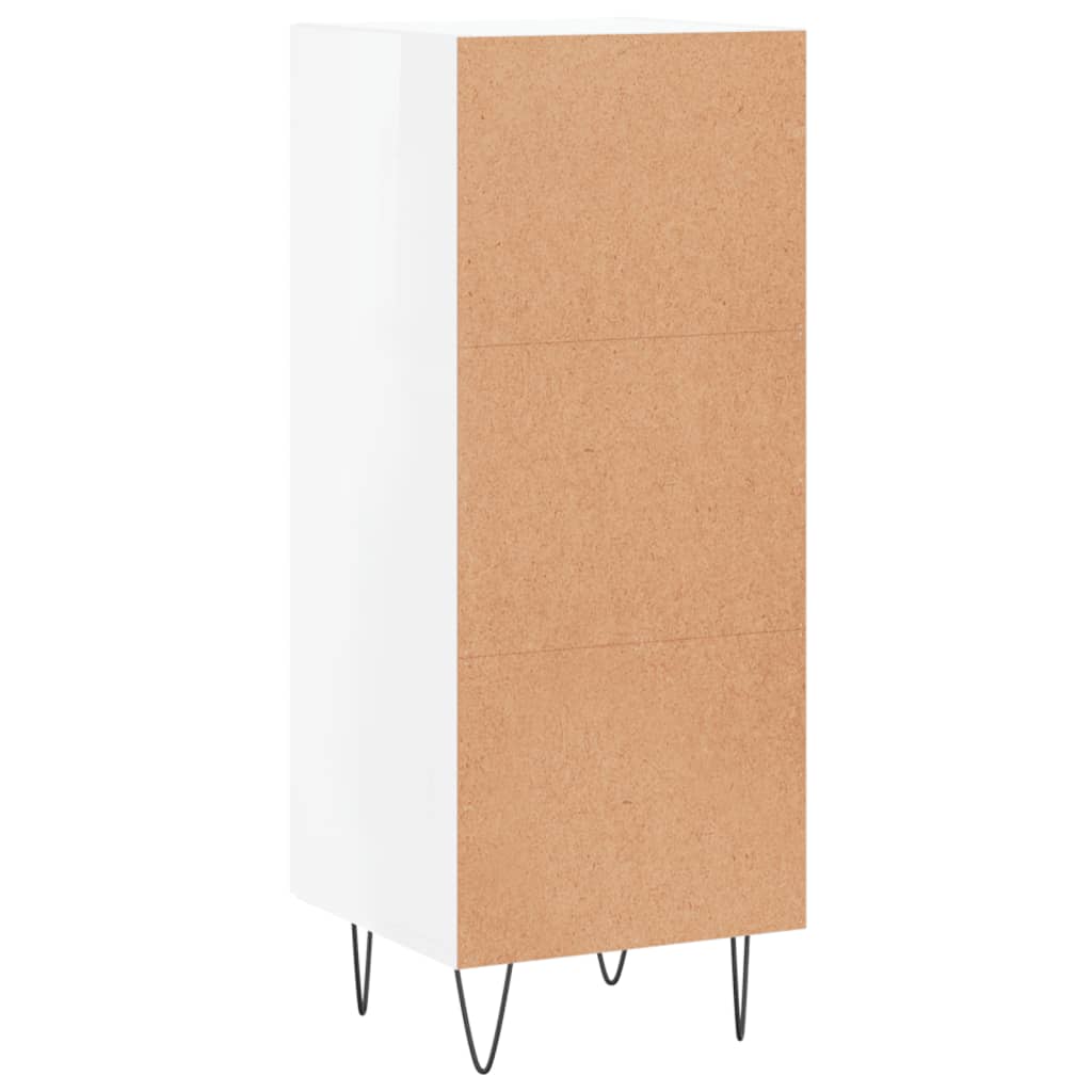 Sideboard High Gloss White 34.5x34x90 cm Engineered Wood