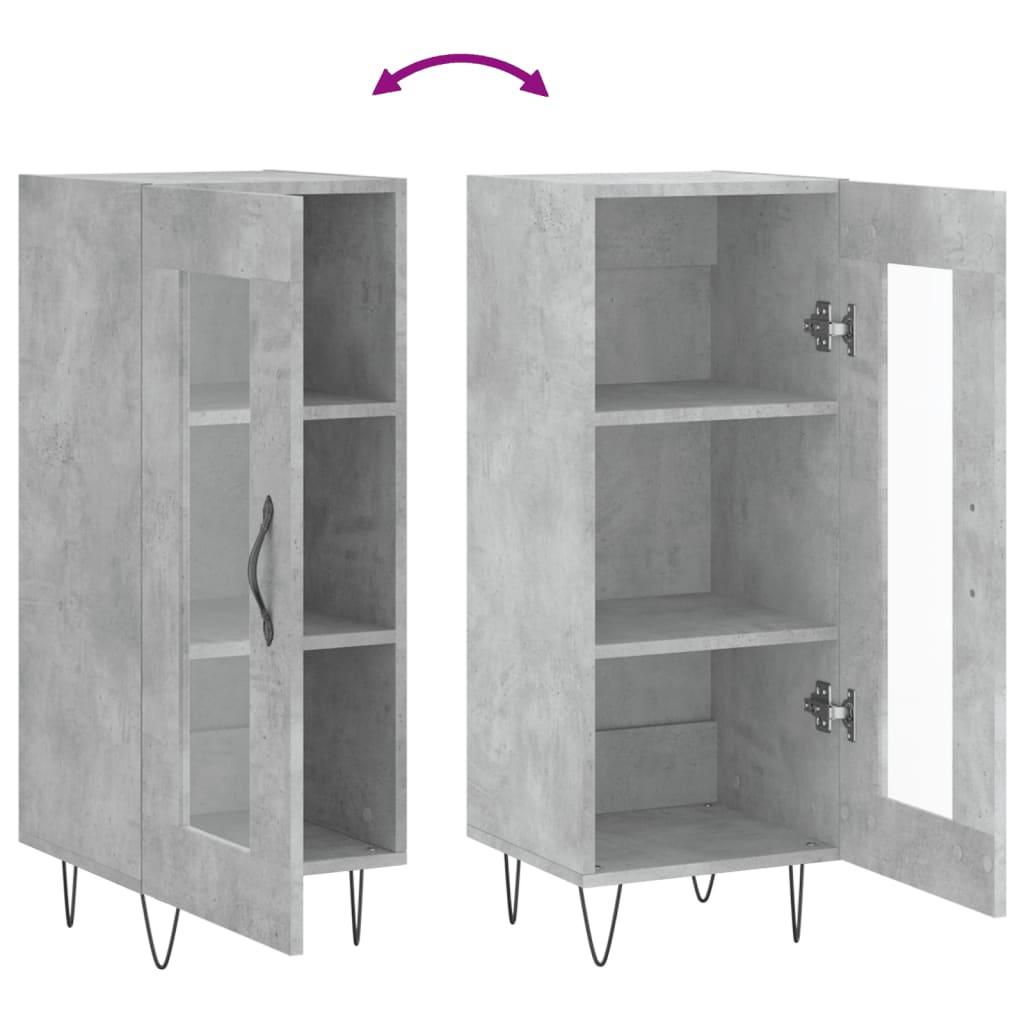 Sideboard Concrete Grey 34.5x34x90 cm Engineered Wood