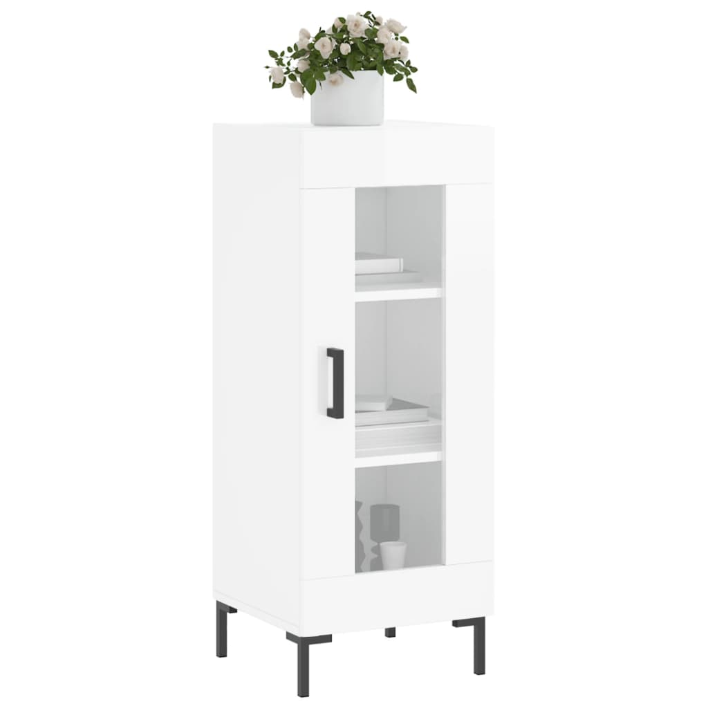 Sideboard High Gloss White 34.5x34x90 cm Engineered Wood