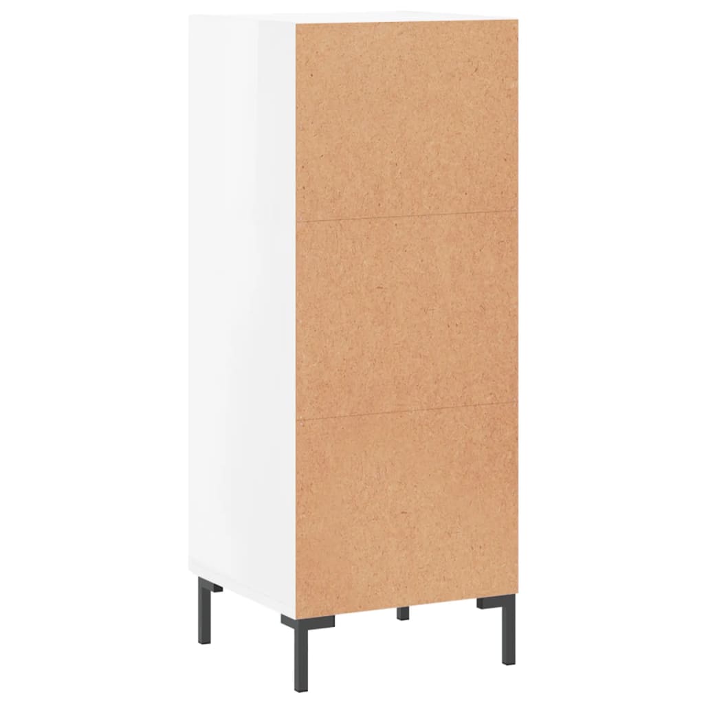 Sideboard High Gloss White 34.5x34x90 cm Engineered Wood