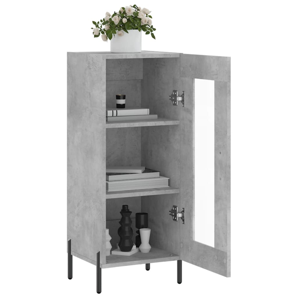 Sideboard Concrete Grey 34,5x34x90 cm Engineered Wood