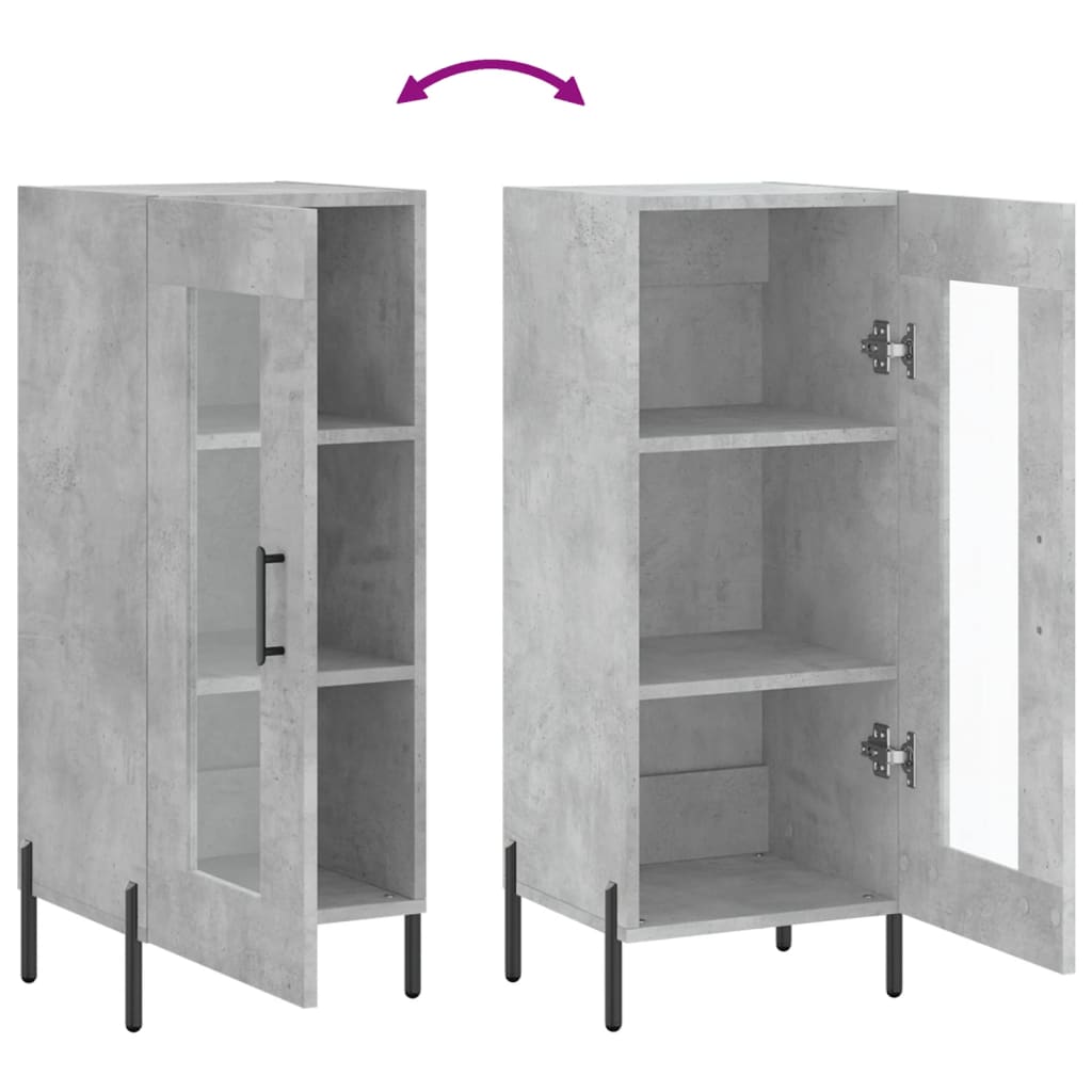 Sideboard Concrete Grey 34.5x34x90 cm Engineered Wood