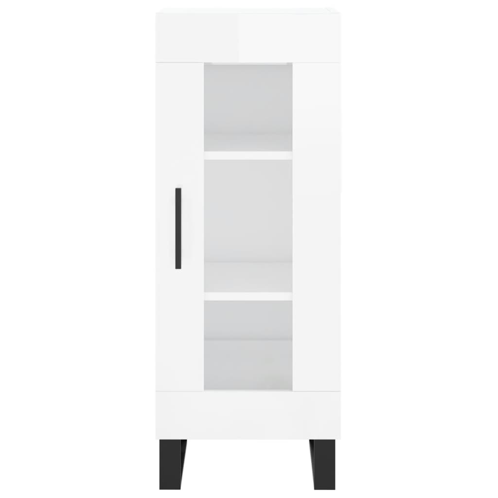 Sideboard High Gloss White 34.5x34x90 cm Engineered Wood