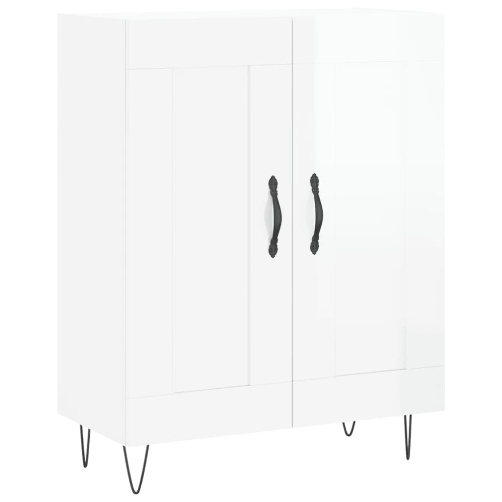 Sideboard High Gloss White 69.5x34x90 cm Engineered Wood