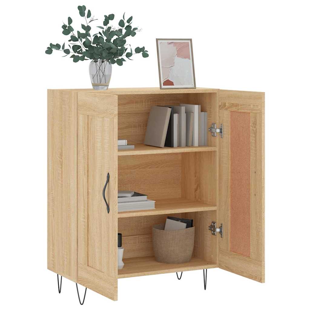 Sideboard Sonoma oak 69.5 x 34 x 90 cm Engineered Wood and Iron