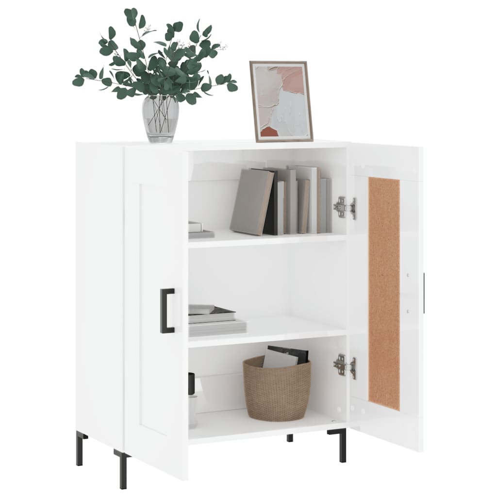 Sideboard High Gloss White 69.5x34x90 cm Engineered Wood