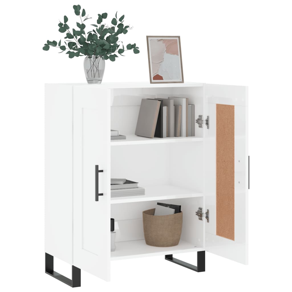 Sideboard High Gloss White 69.5x34x90 cm Engineered Wood