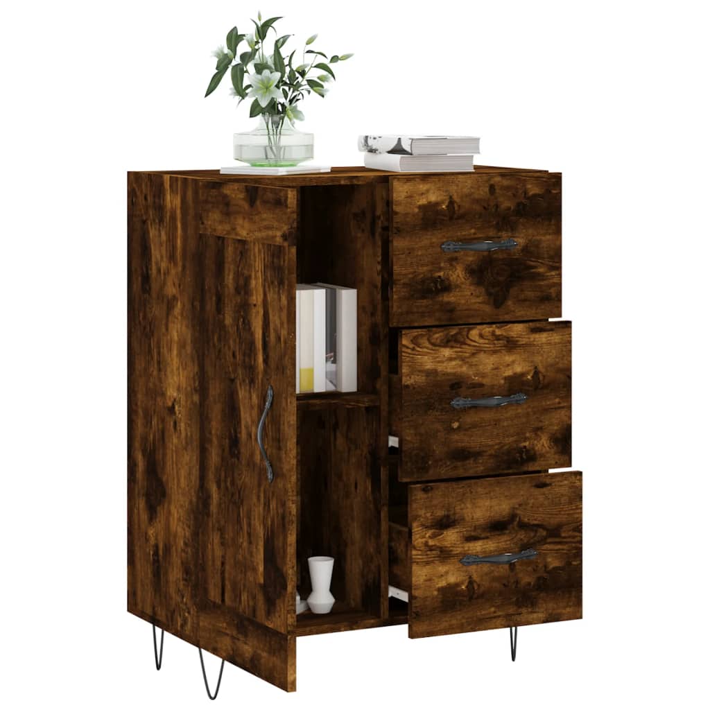 Sideboard Smoked Oak 69,5x34x90 cm Engineered Wood