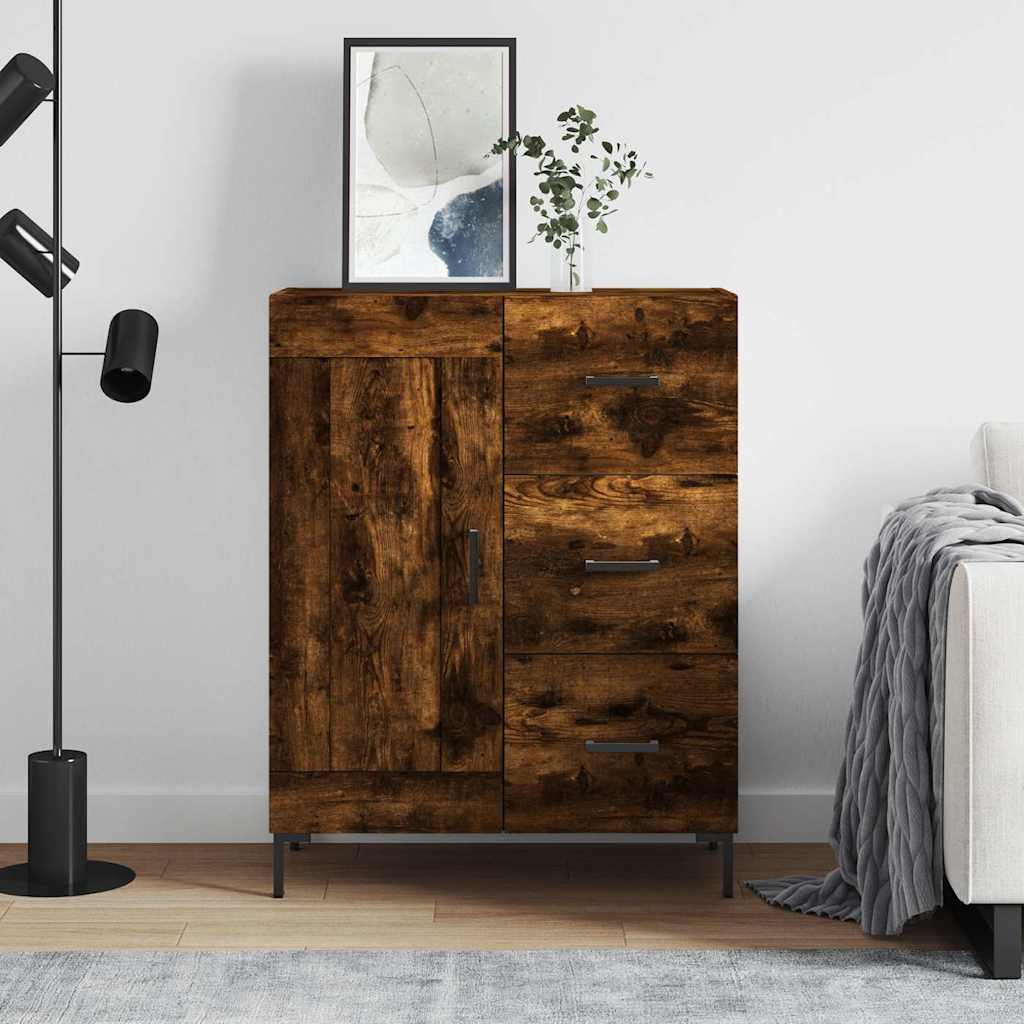 Sideboard Smoked Oak 69,5x34x90 cm Engineered Wood