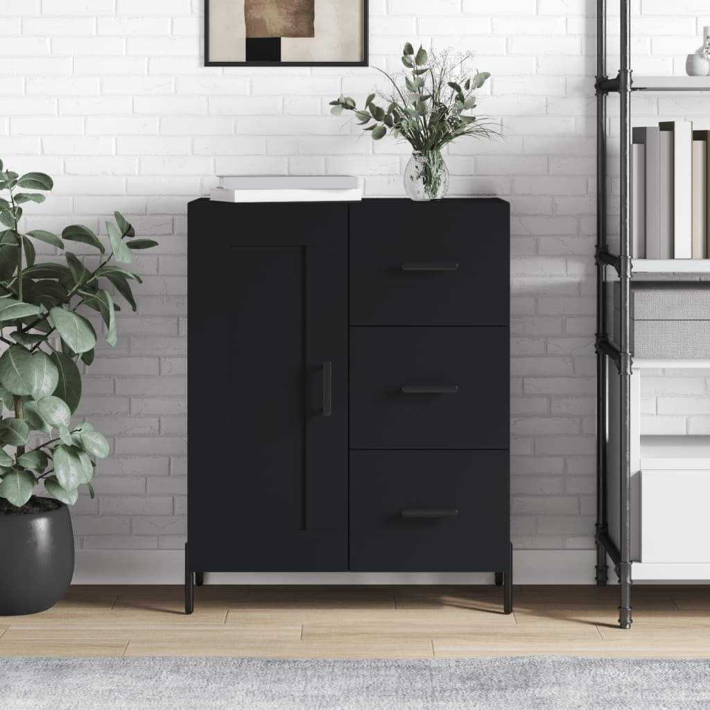 vidaXL Sideboard Black 69.5x34x90 cm Engineered Wood