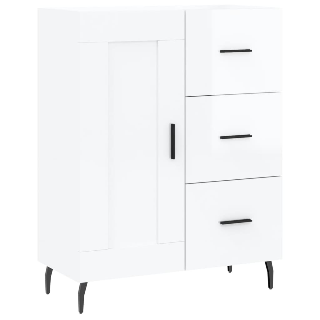 Sideboard High Gloss White 69.5x34x90 cm Engineered Wood
