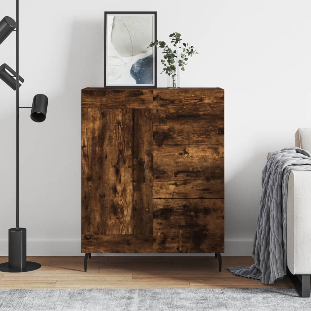 Sideboard Smoked Oak 69,5x34x90 cm Engineered Wood