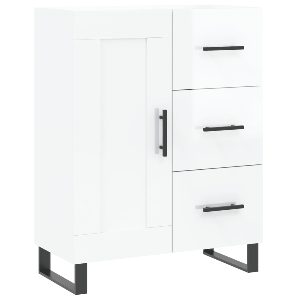 Sideboard High Gloss White 69,5x34x90 cm Engineered Wood